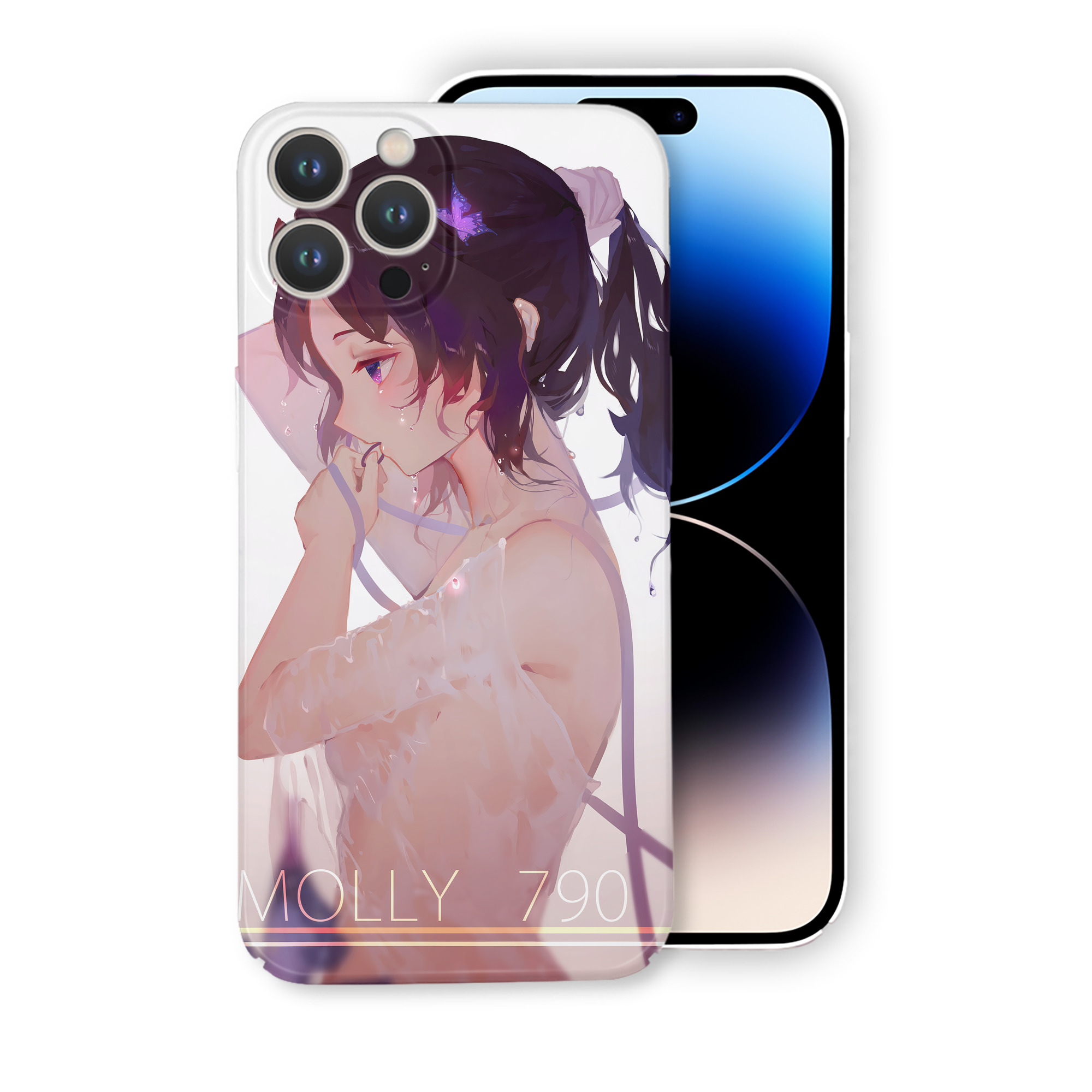（画像用） 鬼滅の刃（きめつのやいば）蟲柱-胡蝶 しのぶ／こちょう しのぶ Kochou Shinobu 【iPhone 14シリーズ対応】ハードケース